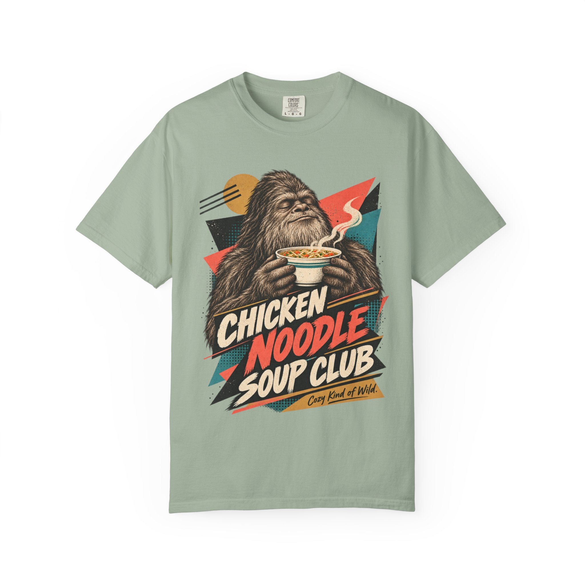 Chicken Noodle Soup Club Bigfoot T-Shirt | Retro Soup Lover Tee