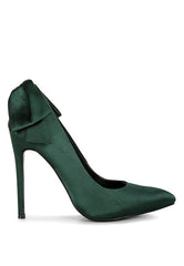 Shop Elegant Green Bow Satin Stiletto Pump Heels | Shop Boutique Footwear, Heeks, USA Boutique