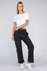 Comfy Relaxed Fit Lounge Wide Pants with Drawstrings