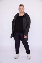 Shop Curvy Longline Hooded Cardigan with Pockets, Cardigans, USA Boutique