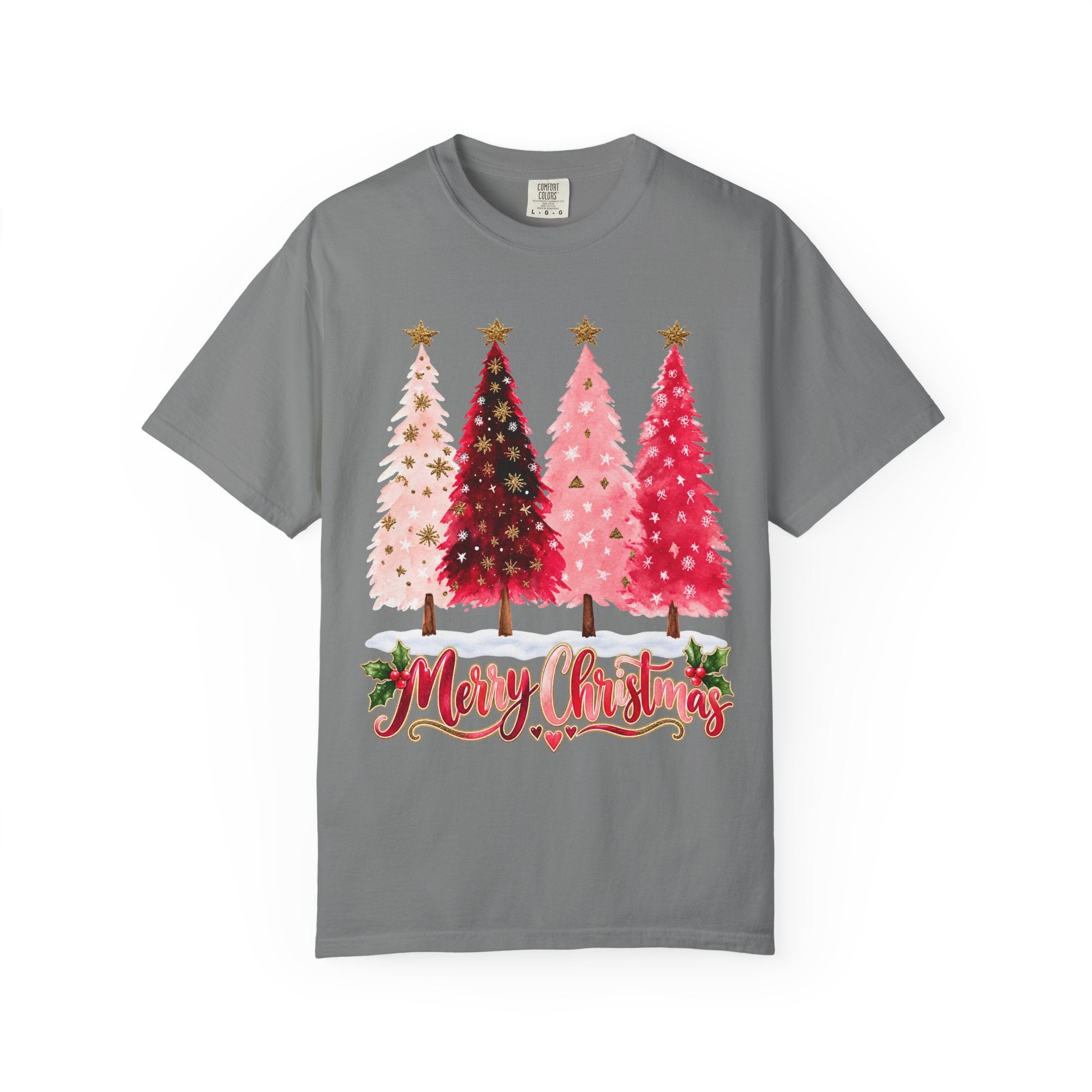 Merry Christmas Pink Tree T-Shirt - t-shirt product image 4