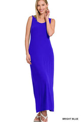 Solid Sleeveless Flared Scoop Neck Maxi Dress, ZENANA, $ 29.00