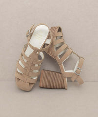 Oasis Society Hailee - Khaki Gladiator Platform Heels Sandals, Oasis Society, A Moment Of Now