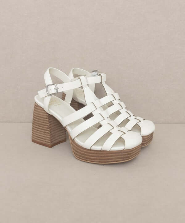 Oasis Society Hailee - Khaki Gladiator Platform Heels Sandals, Oasis Society, A Moment Of Now