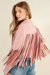 Shop Women's Studded Fringe Open Western Jacket |Shop Boutique Clothing, Jackets, USA Boutique