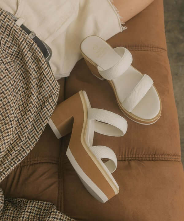 Oasis Society Daphne - White Chunky Heeled Sandal, Oasis Society, $ 69.95