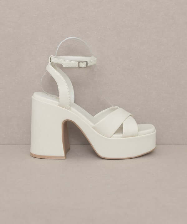 Oasis Society Norah - Beige Brown Chunky Platform Heels Sandals, Oasis Society, $ 65.00