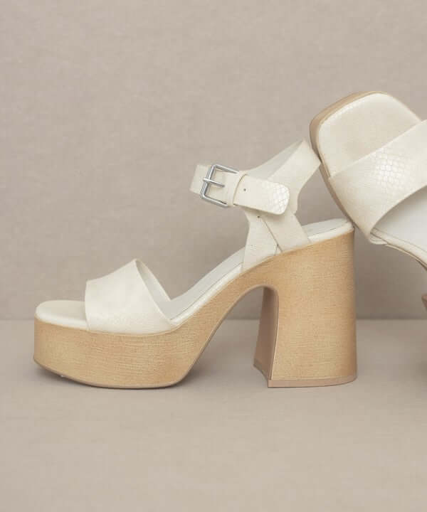 Oasis Society Sadie - Beige Chunky Platform Heel Sandals