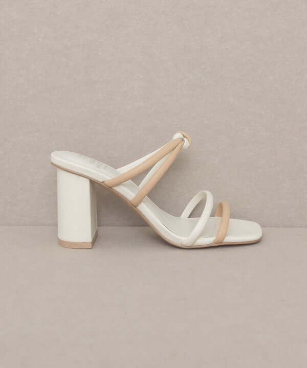 Oasis Society Sawyer - Beige Two Strap Summer Heels Sandals, Oasis Society, $ 55.95