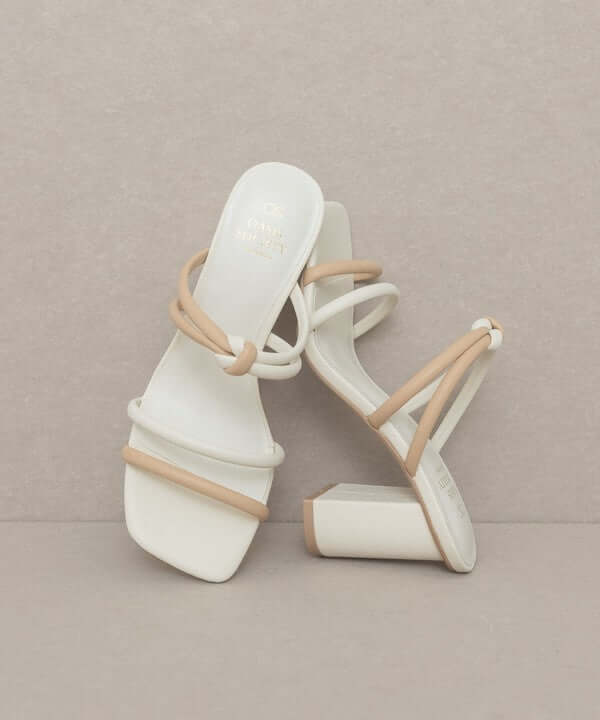 Oasis Society Sawyer - Beige Two Strap Summer Heels Sandals, Oasis Society, $ 55.95