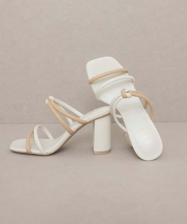 Oasis Society Sawyer - Beige Two Strap Summer Heels Sandals, Oasis Society, $ 55.95