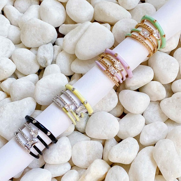Shop Pastel Glam Ring Set Of 4, Rings, USA Boutique