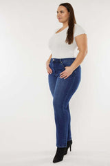 Plus Size Dark Blue Open Pack Slim Straight Jeans, Kan Can USA, $ 63.95