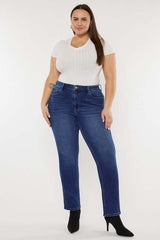 Plus Size Dark Blue Open Pack Slim Straight Jeans, Kan Can USA, $ 63.95