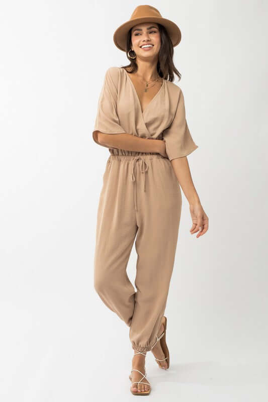 Dolman Sleeve Surplice Jumpsuit, Gilli, $ 64.95