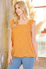 Shop Women's Floral Print Woven Ruffle Sleeve Top | USA Boutique Online, Tops, USA Boutique