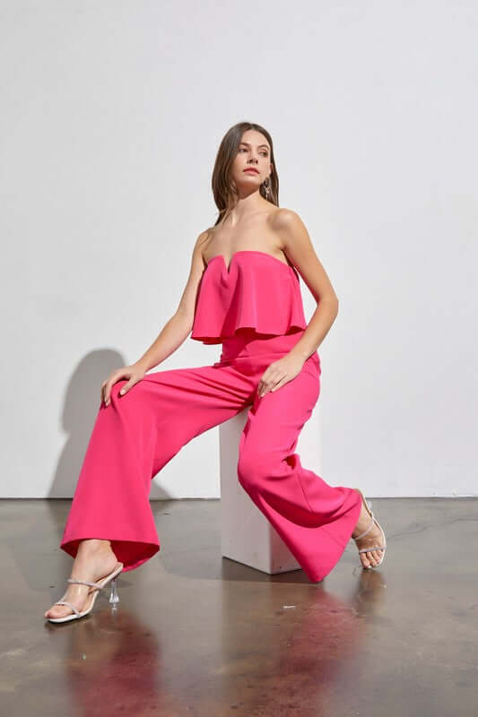 Elegant Off Shoulder Wide Leg Jumpsuit, Do + Be Collection, $ 55.00