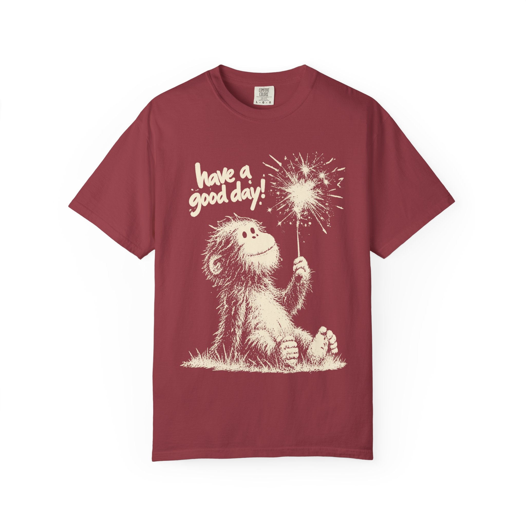 Baby Bigfoot Wishes You a Good Day tee product mockup