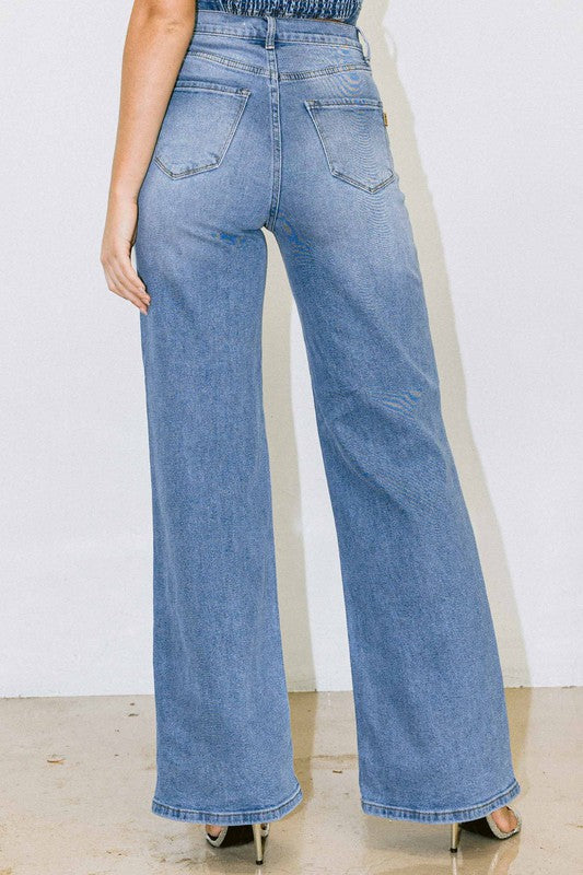 Shop Distressed Wide Fit Jeans, Jeans, USA Boutique