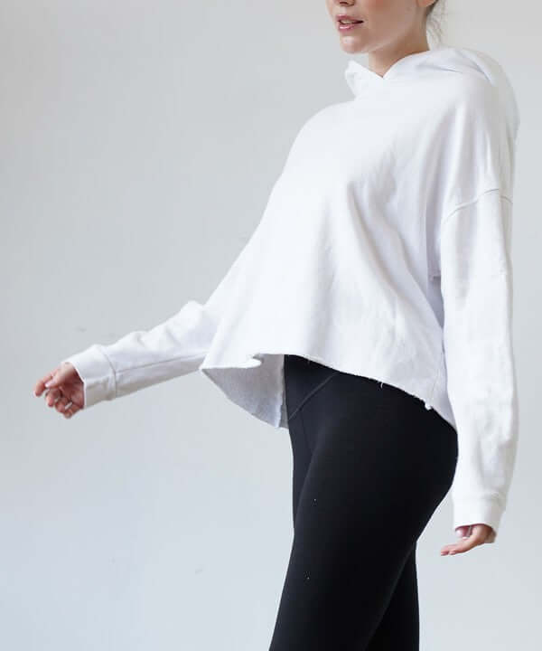 Garment Dye Cotton Hoodie in Black / White, Hoodies, $ 117.95, A Moment Of Now™