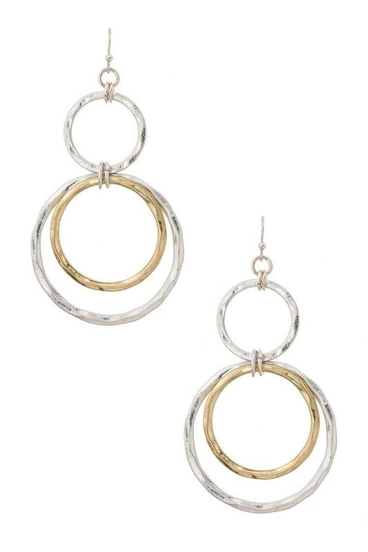 Triple Ring Drop Earrings