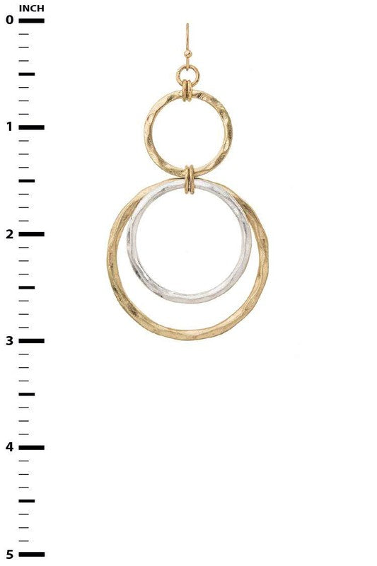 Triple Ring Drop Earrings