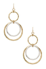 Triple Ring Drop Earrings