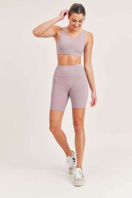 Bronze - TACTEL-Lycra High-Impact Biker Shorts Activewear, Mono B, $ 45.95