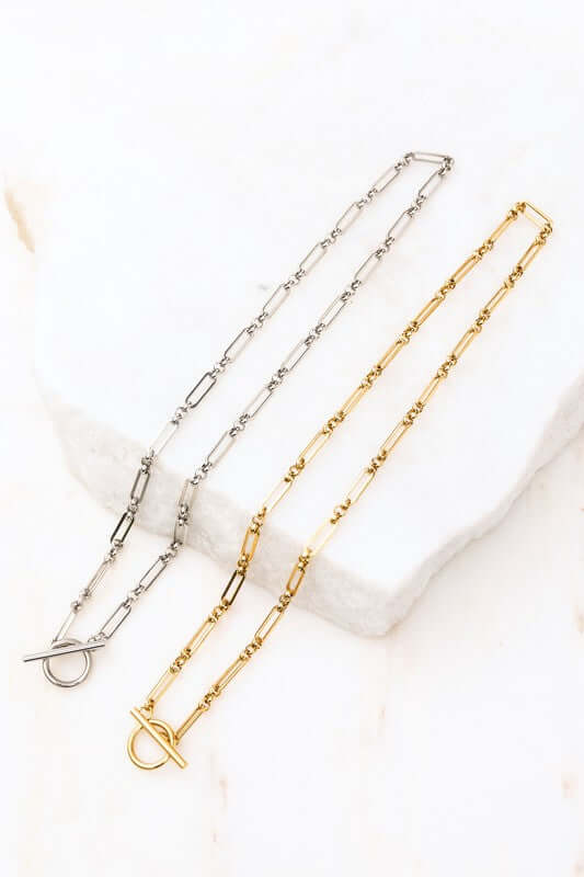 Elegant 18K Stainless Steel Toggle Chain Necklace, Necklaces, $ 15.00, A Moment Of Now™