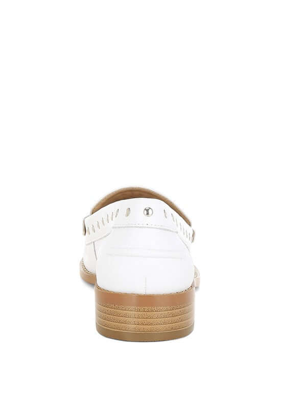 Oglavia Studs Embellished Leather Loafers - Bold Style, Loafers, $ 109.00, A Moment Of Now™