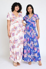 Shop Spring Pattern Surplice Maxi Dress Made In USA | Women's Boutique Shop, Dresses, USA Boutique