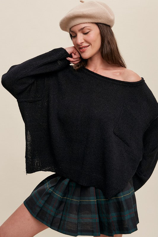 Shop Light Weight Wide Neck Crop Pullover Knit Sweater | Women's Boutique , Sweaters, USA Boutique