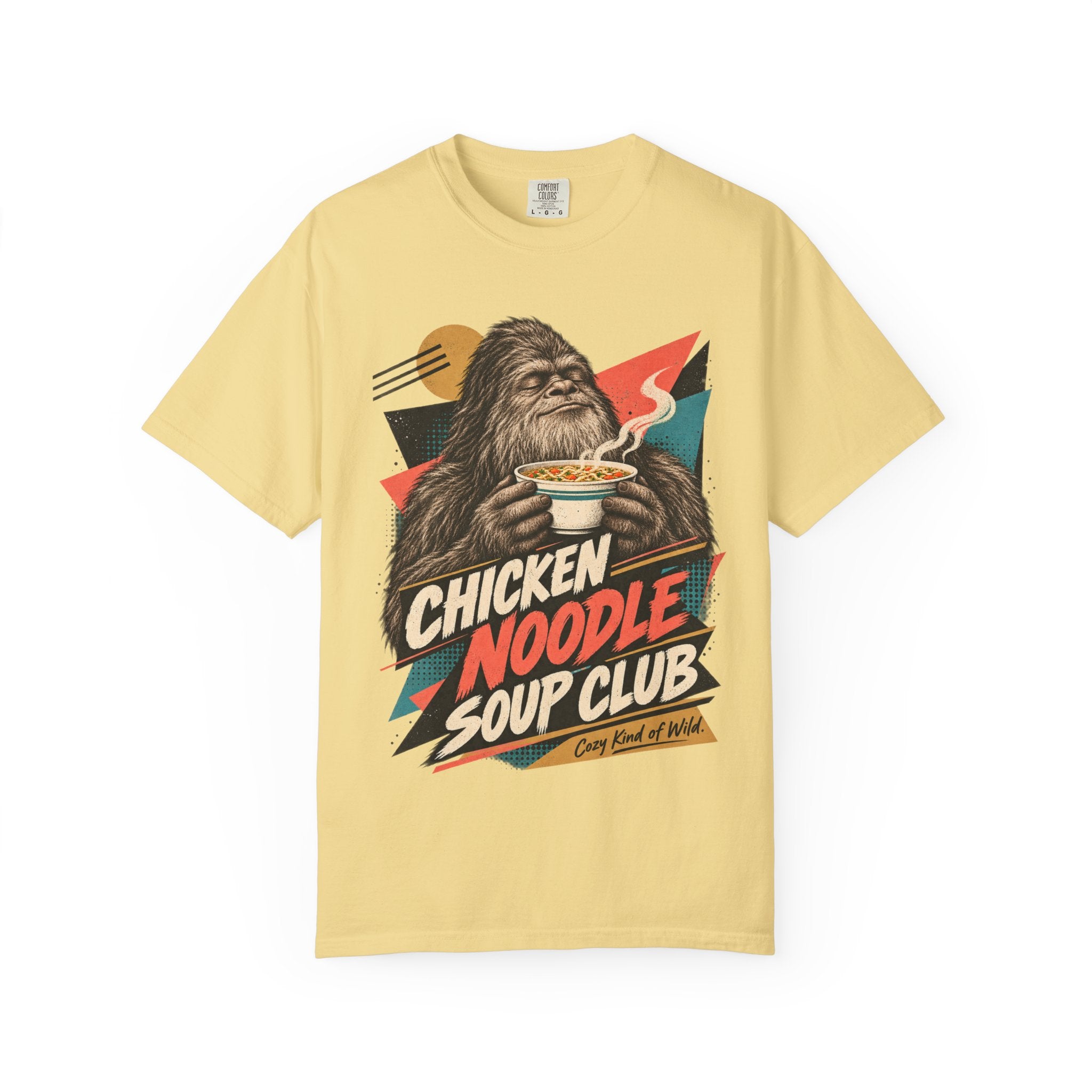 Chicken Noodle Soup Club Bigfoot T-Shirt | Retro Soup Lover Tee