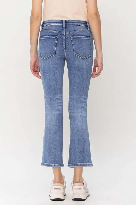 Women's Blue Robust Mid Rise Kick Flare Jeans | USA Boutique Online, VERVET by Flying Monkey, $ 69.00