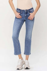 Women's Blue Robust Mid Rise Kick Flare Jeans | USA Boutique Online, VERVET by Flying Monkey, $ 69.00