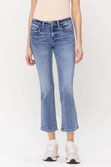 Women's Blue Robust Mid Rise Kick Flare Jeans | USA Boutique Online, VERVET by Flying Monkey, $ 69.00