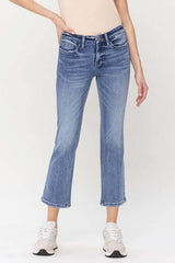 Women's Blue Robust Mid Rise Kick Flare Jeans | USA Boutique Online, VERVET by Flying Monkey, $ 69.00