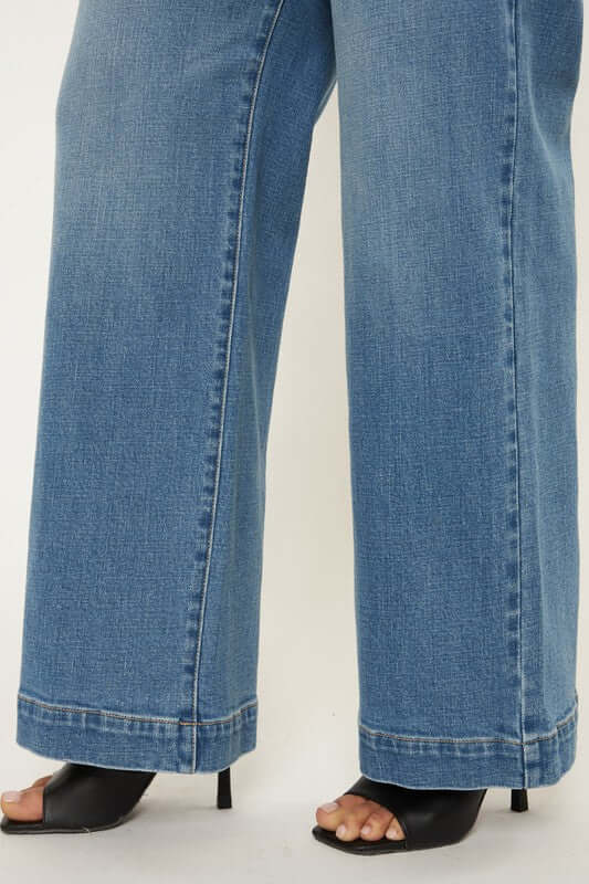 Plus High Rise Trouser Wide Leg Jeans, Kan Can USA, $ 75.00