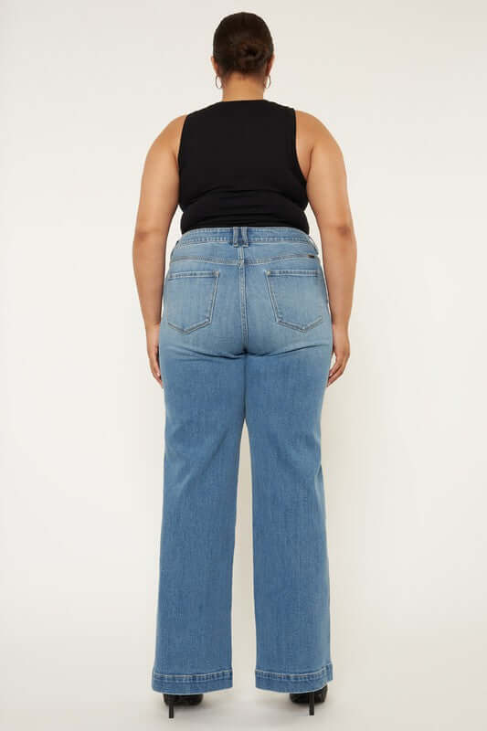 Plus High Rise Trouser Wide Leg Jeans, Kan Can USA, $ 75.00