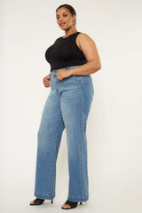 Plus High Rise Trouser Wide Leg Jeans, Kan Can USA, $ 75.00