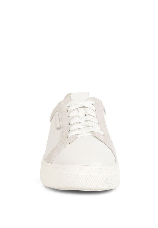 Shop Endler Women's Color Block Leather White Sneakers | USA Boutique Shop, Sneakers, USA Boutique
