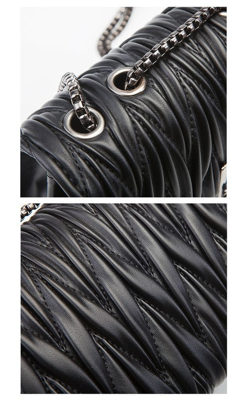 Shop Black / White Embroidery Camellia Chain Crossbody Shoulder HandBag, Handbags, USA Boutique
