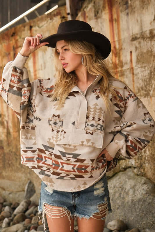 Aztec Western Pullover Jacket