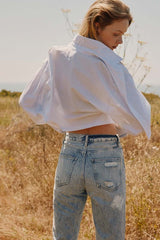 Light Blue High Rise 90's Boyfriend Jeans, Kan Can USA, $ 67.95