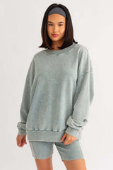 Washed Oversized Pullover Sweatshirt