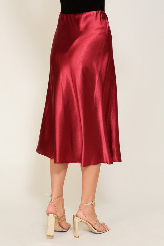 Lux Satin Midi Flare Skirt, TIMING, A Moment Of Now