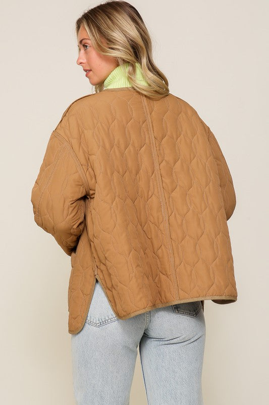 Shop Women's Quilted Puffer Jacket with Pockets | Boutique Clothing, Jackets, USA Boutique