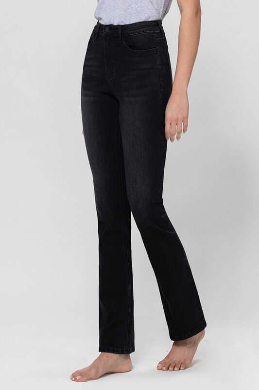 Significant Washed Black High Rise Slim Bootcut Jeans