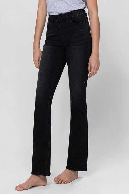 Significant Washed Black High Rise Slim Bootcut Jeans