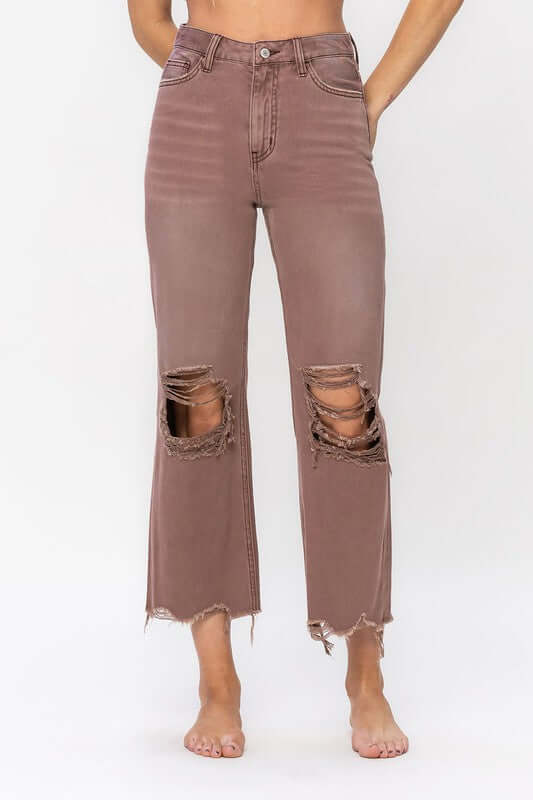 Aztec 90's Vintage Distressed Crop Flare Jean